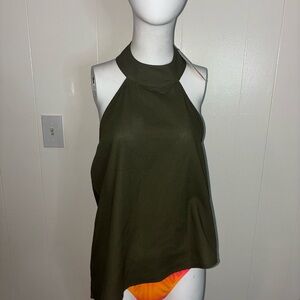 Elegant Olive Green Halter Top